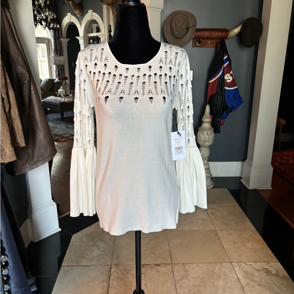 Bailey 44 Cream Lace Detail Blouse size M